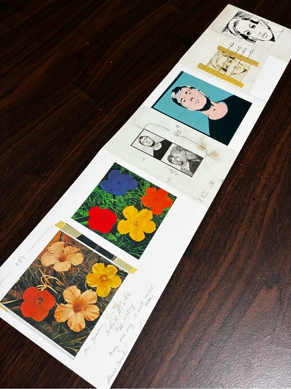 Vintage Art Proof Strip with Colorful Flower Prints